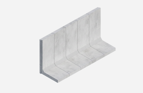 Ściana oporowa typu L z łączeniem na zakładkę